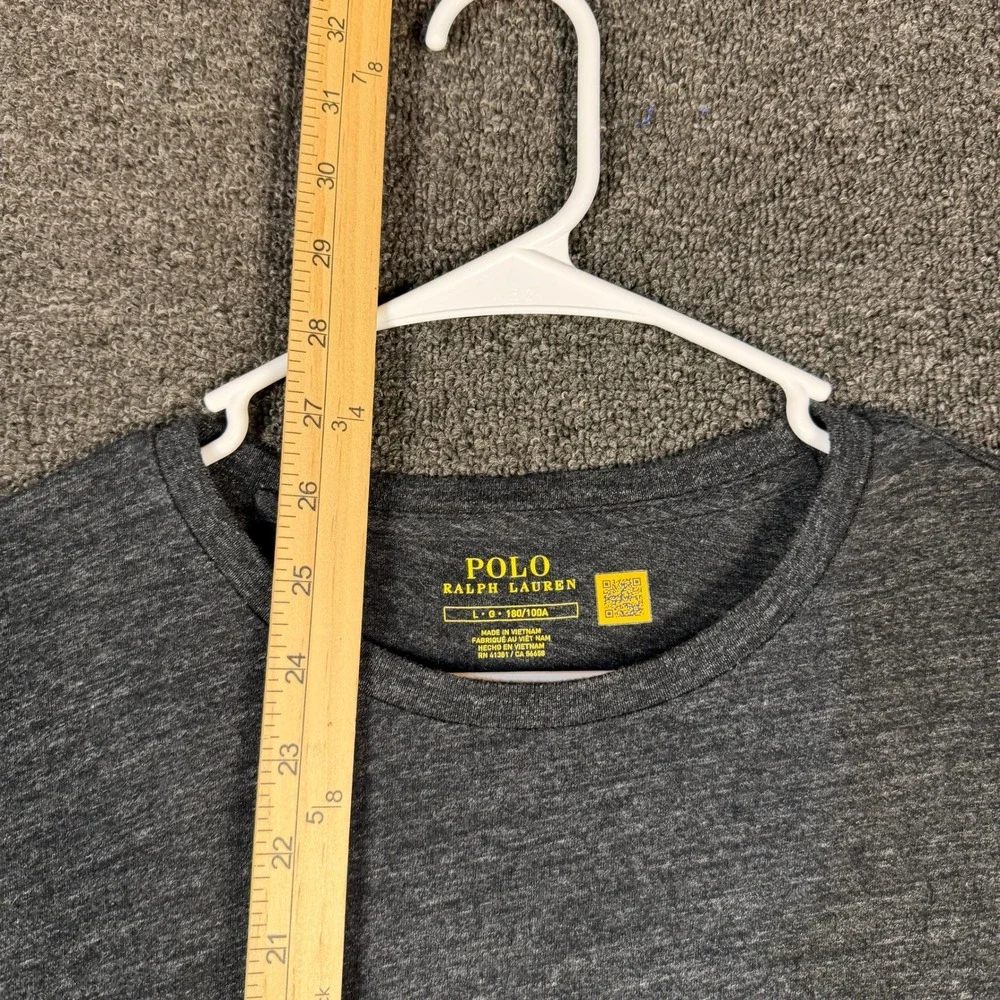 Polo Ralph Lauren Mens Gray Heathered Long Sleeve Cotton T-Shirt Size Large